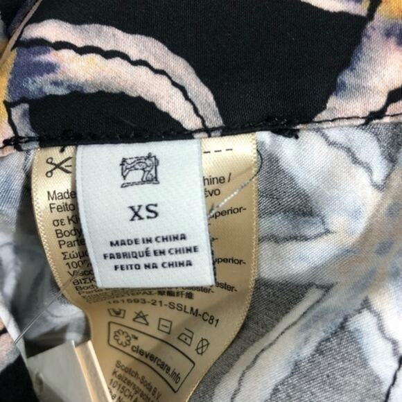 Scotch & Soda Black Starfish Sun Ray Printed Belted Shorts XS NWT - Picture 9 of 11